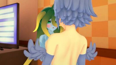 (3D Hentai)(Lesbian)(Monster Musume) Slime x Harpy Papi